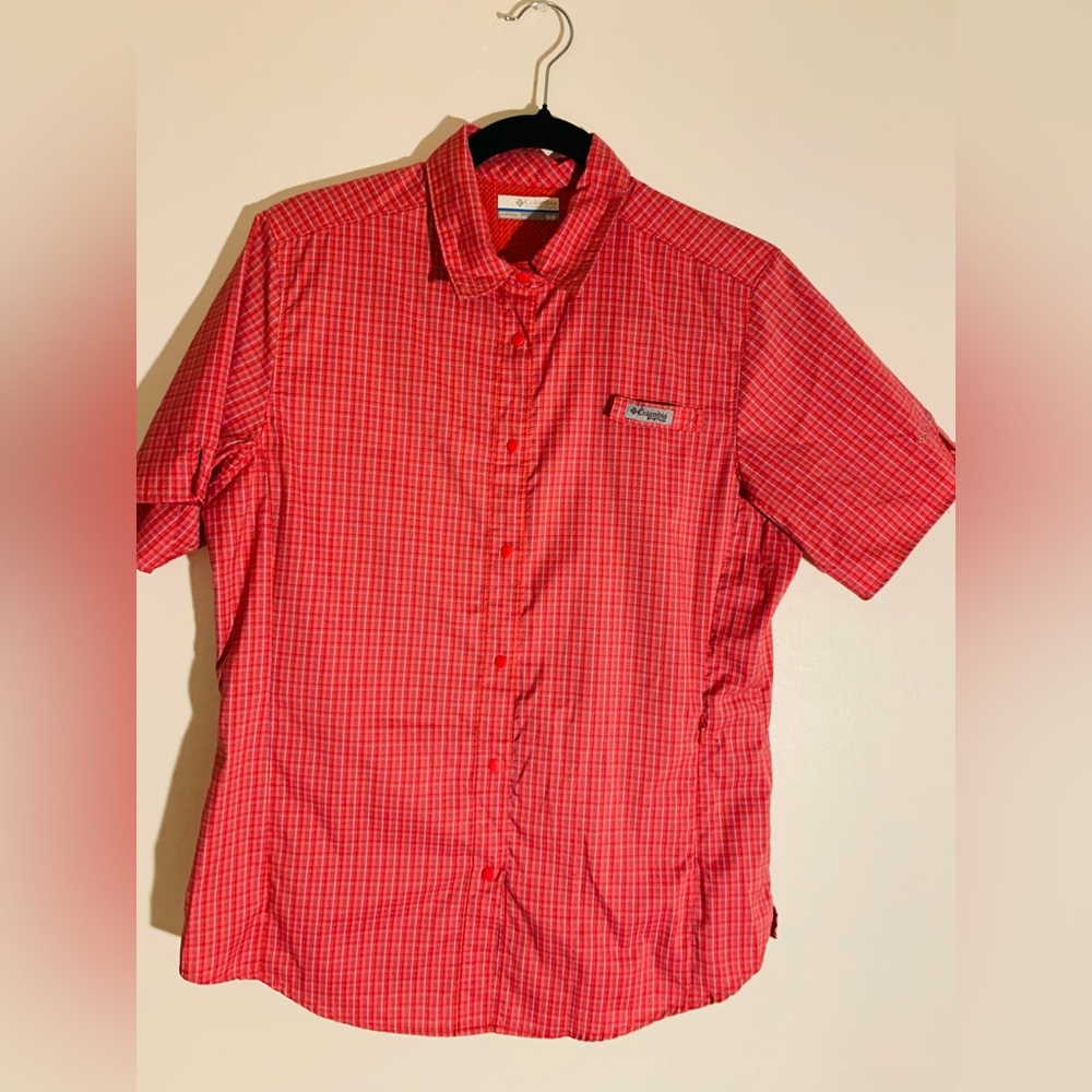 Columbia Red Checkered Women's Blouse